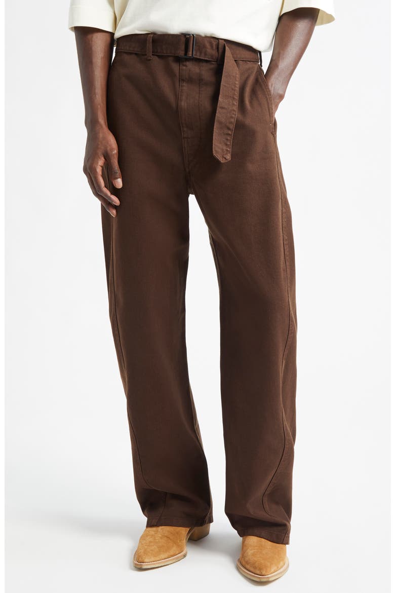 Twisted Seam Belted Straight Leg Pants (Men) | Nordstrom