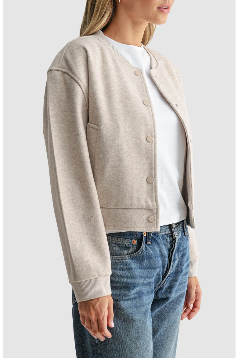 Snap-Front Bomber Jacket, Alternate, color, OATMEAL