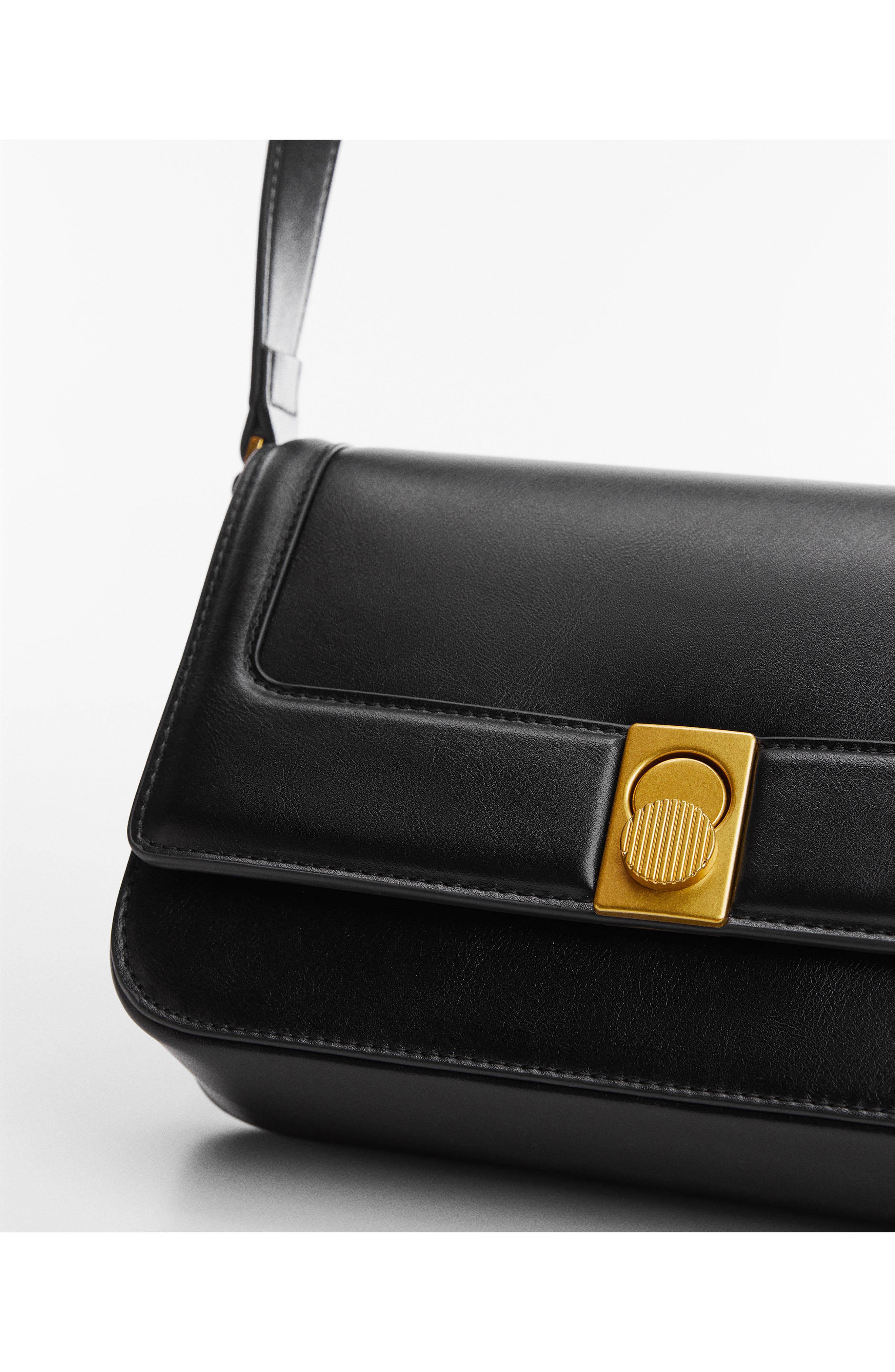 Faux Leather Crossbody Bag, Alternate, color, BLACK