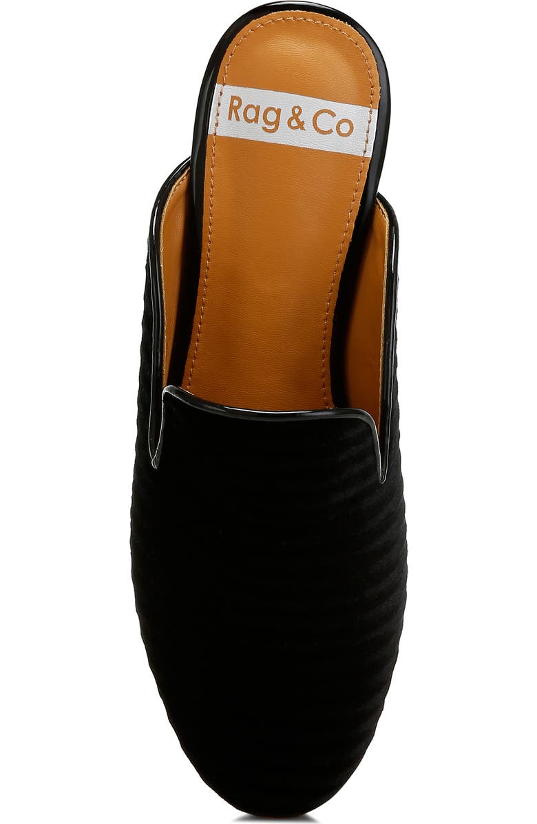 Rag & Co Ouzini Textured Velvet Mule, Alternate, color, Black