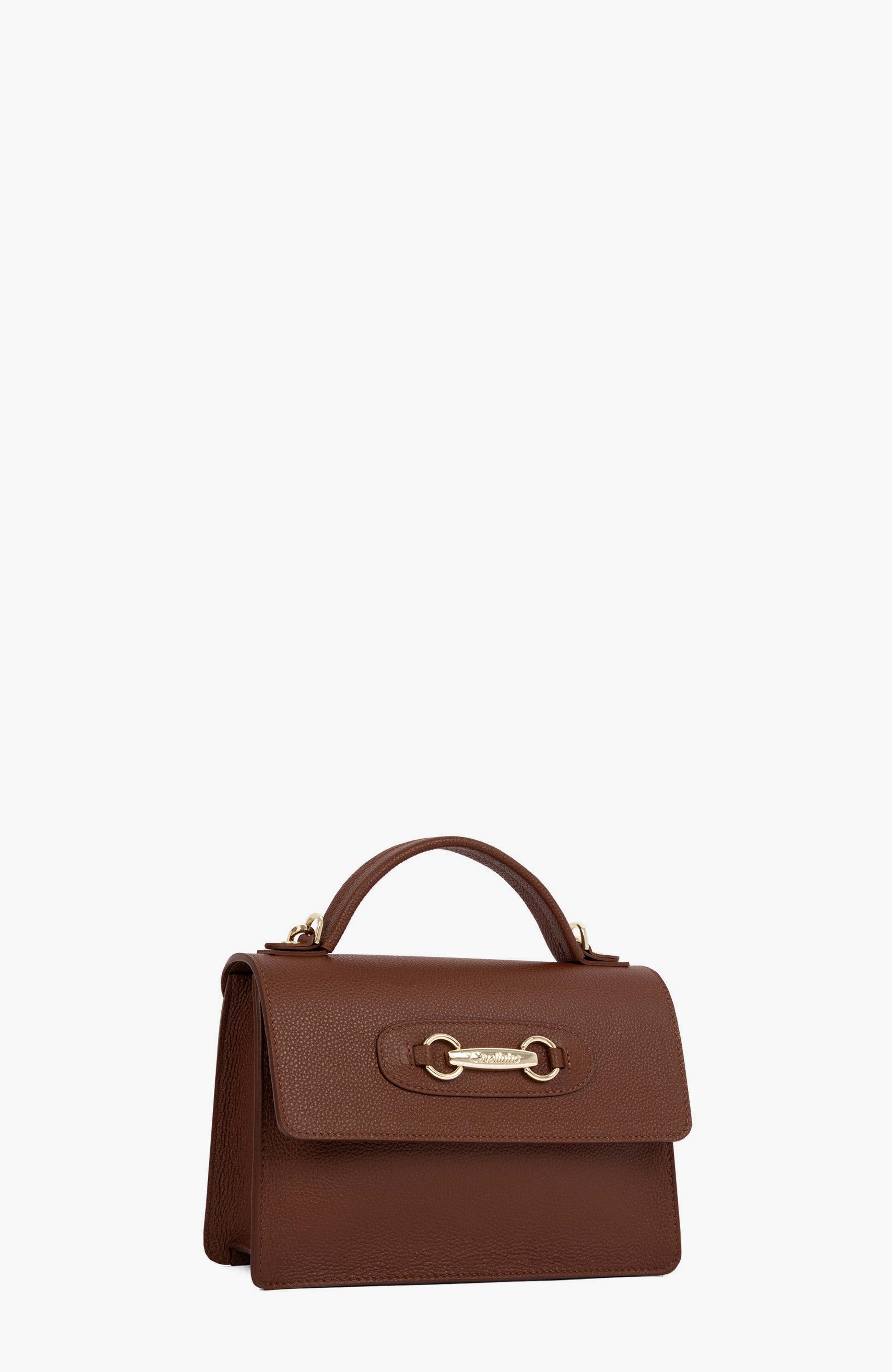 Muse 517 Pebbled Leather Handbag, Alternate, color, Camel Brown