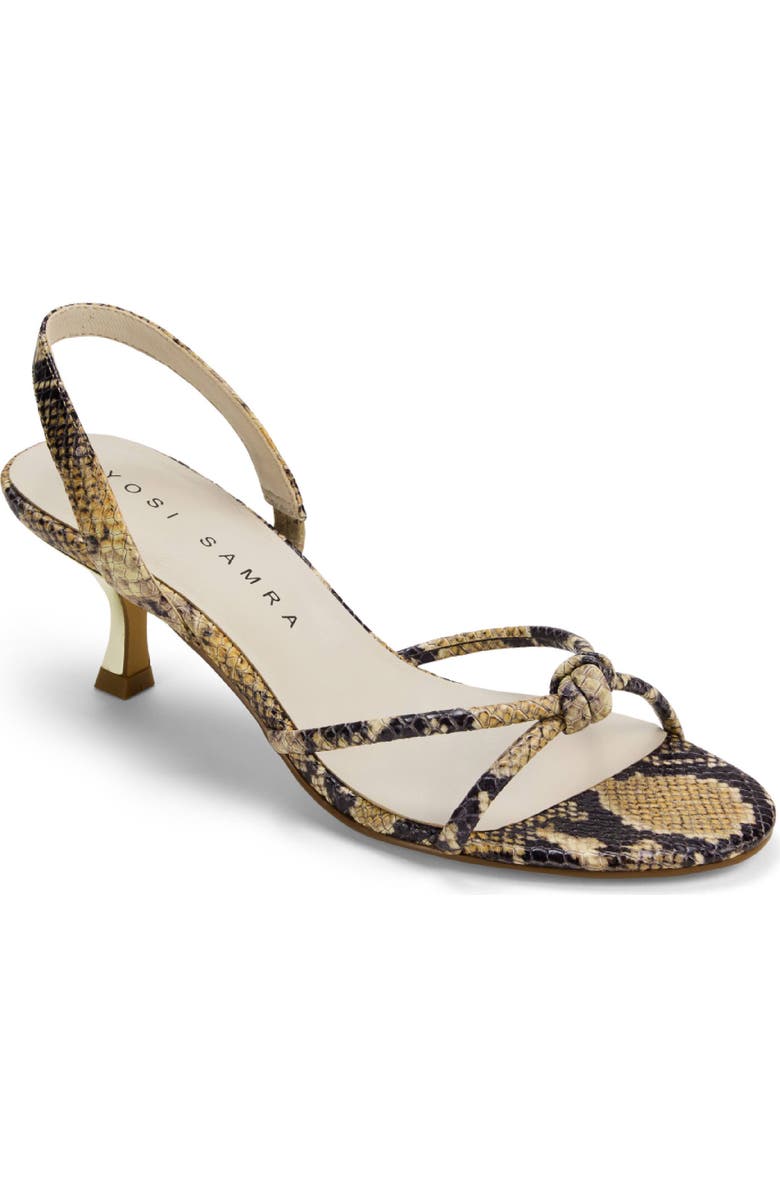 Yosi Samra Kaia Slingback Kitten Heel Sandal, Main, color, Python