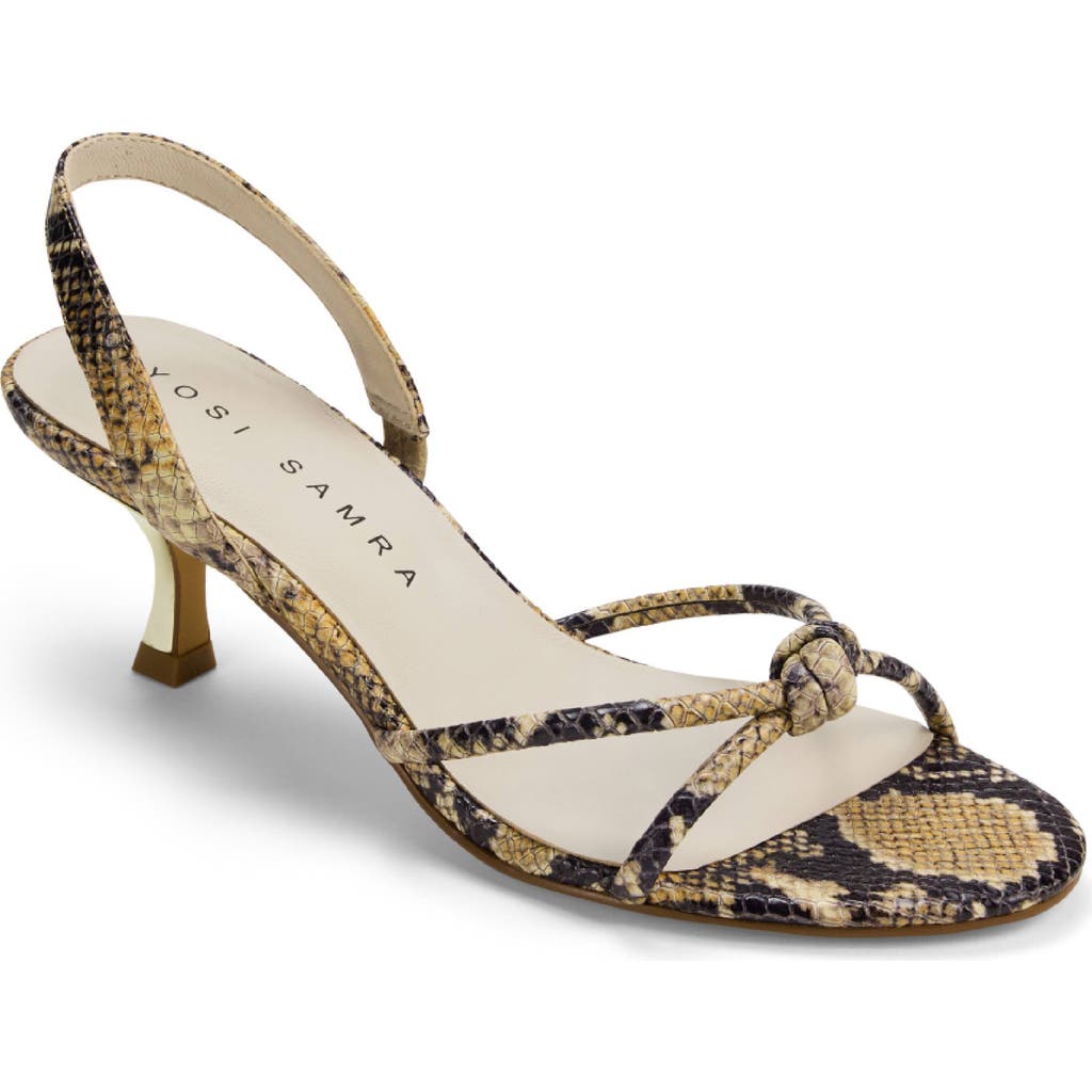 Yosi Samra Kaia Slingback Kitten Heel Sandal In Python