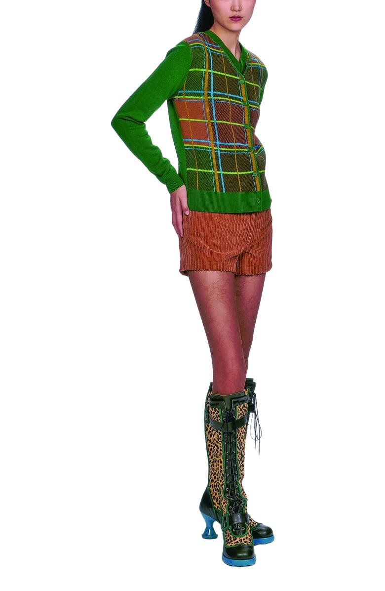 Anna Sui Fair Isle Cardigan, Alternate, color, Teal Multi