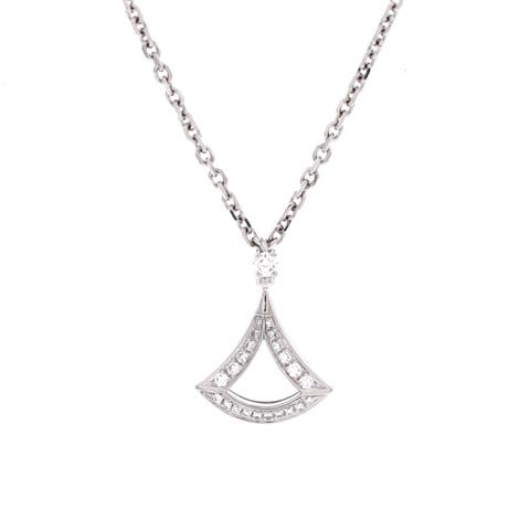 Divas' Dream Openwork Pendant Necklace 18K White Gold with Diamonds