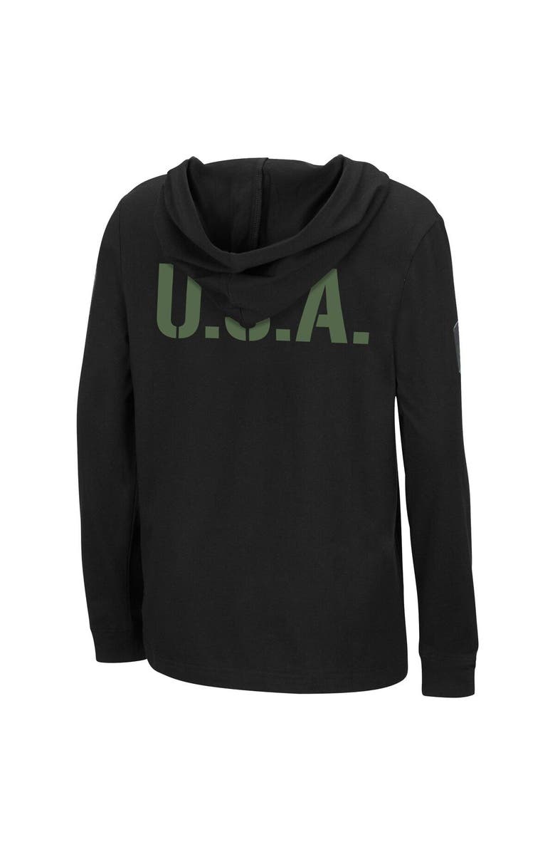 COLOSSEUM Youth Colosseum Black Arizona State Sun Devils OHT Military Appreciation Tango Long Sleeve Hoodie T-Shirt, Alternate, color, 