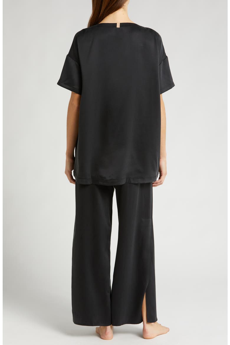 Washable Silk Pajamas, Alternate, color, IMMERSED BLACK