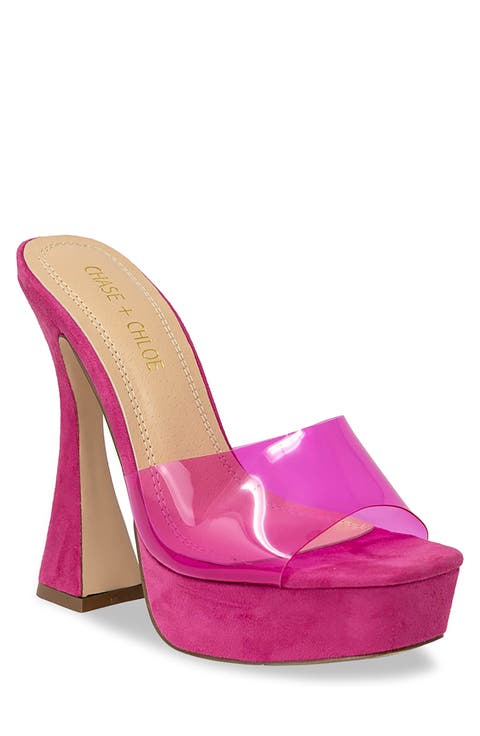 ́ Lucite Band Platform Heeled Sandal (Women)