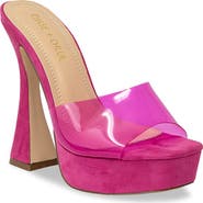 CHASE AND CHLOE ́ Lucite Band Platform Heeled Sandal