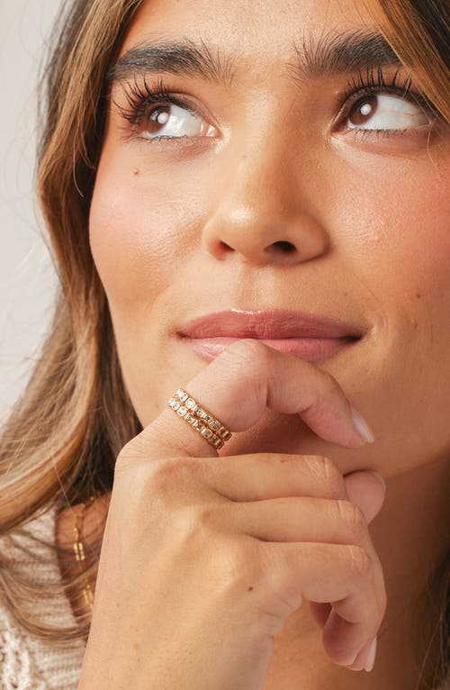 Made By Mary Cubic Zirconia Eternity Birthstone Ring In Gold