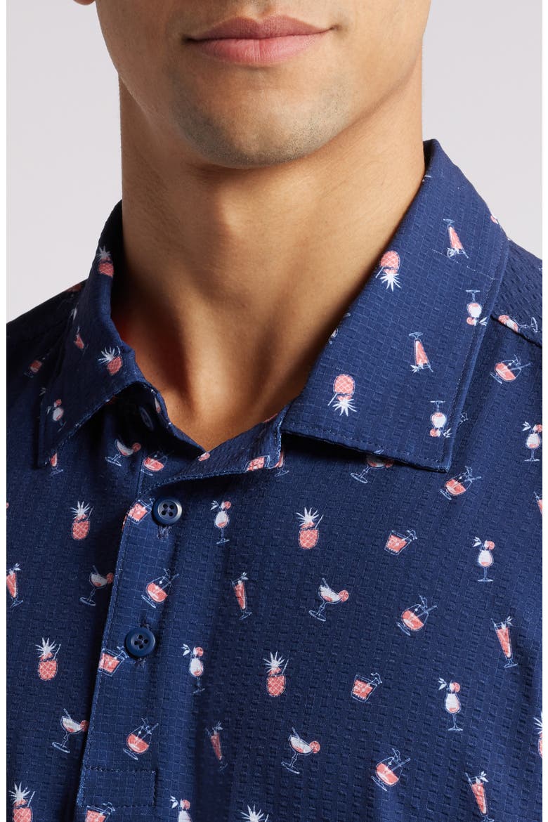 Bahama Coast Island Elixirs Seersucker Polo, Alternate, color, OCEAN DEEP