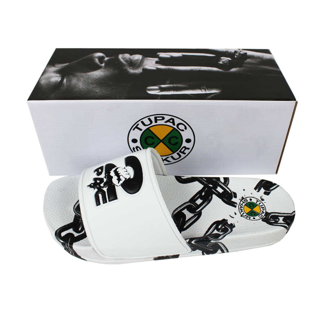 Cross Colours 2Pac Chain Slides, Alternate, color, White