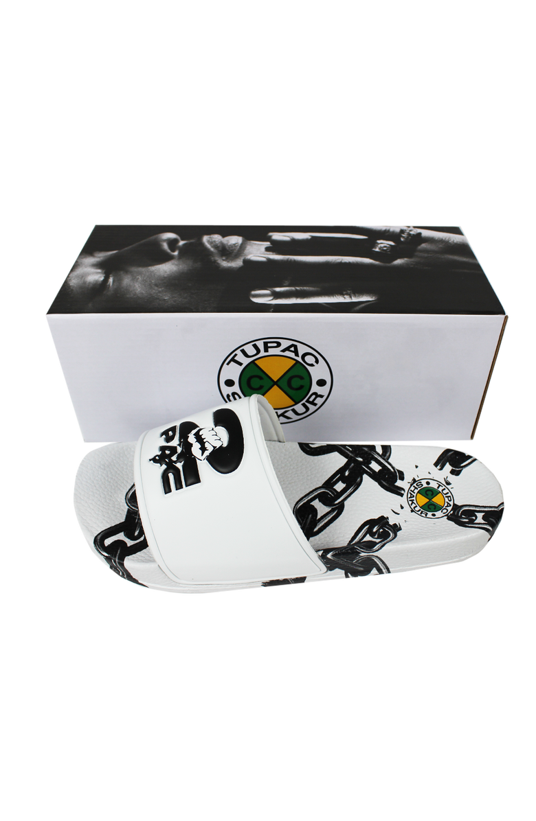 Cross Colours 2Pac Chain Slides, Alternate, color, White