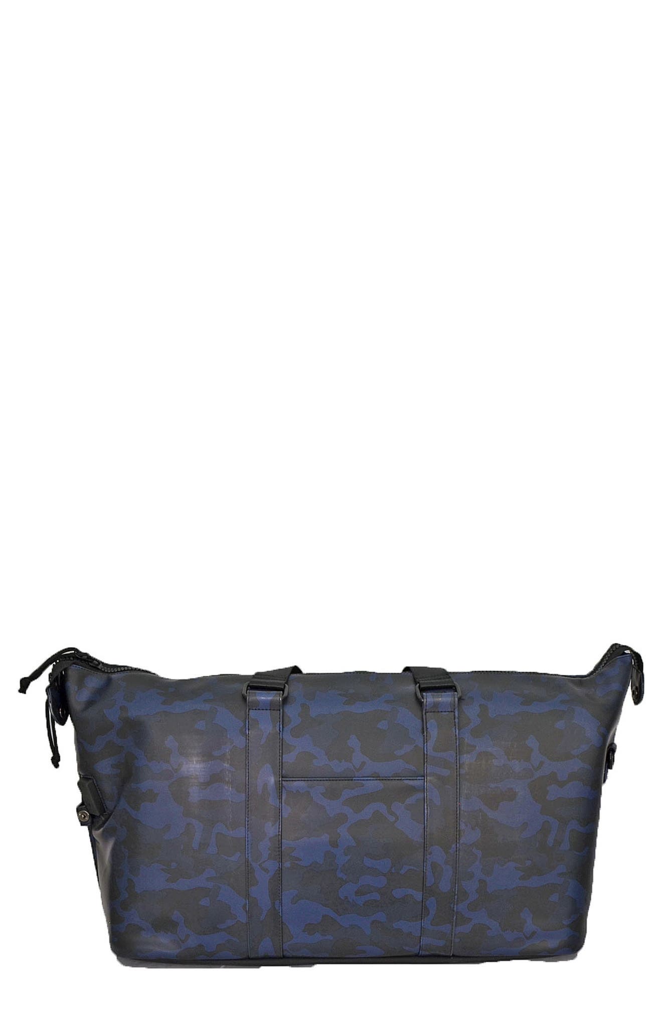 Rubberized Duffle Bag, Alternate, color, NAVY CAMO