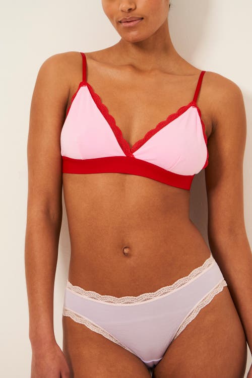 Stripe & Stare Original Knicker Four Pack In Pink & Red Contrast