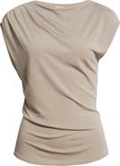 Nordstrom Drape Cap Sleeve Jersey Top