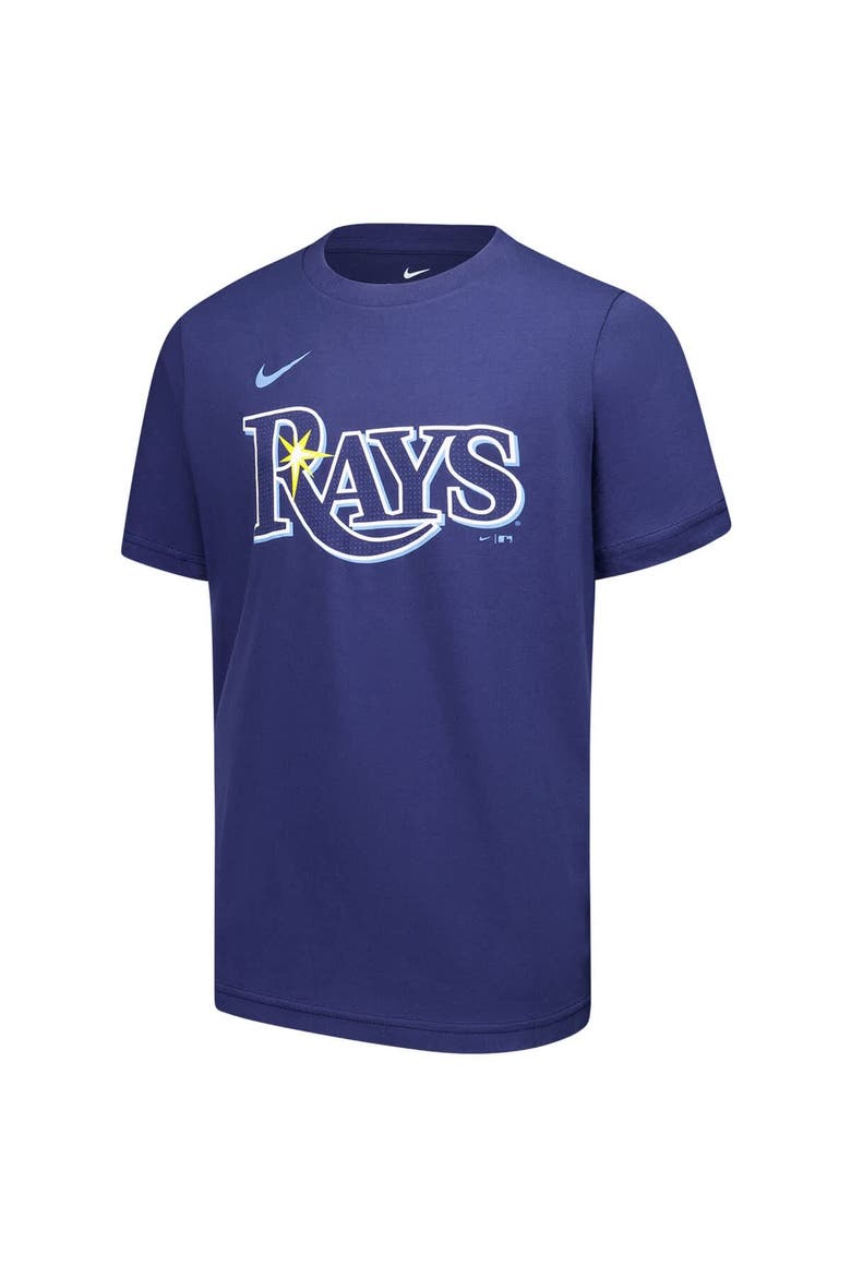 Youth Nike Junior Caminero Navy Tampa Bay Rays Name & Number T-Shirt, Alternate, color, Navy