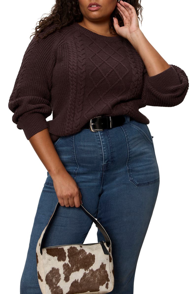 Sanctuary Nomad Cable Cotton Sweater, Alternate, color, Semi Sweet