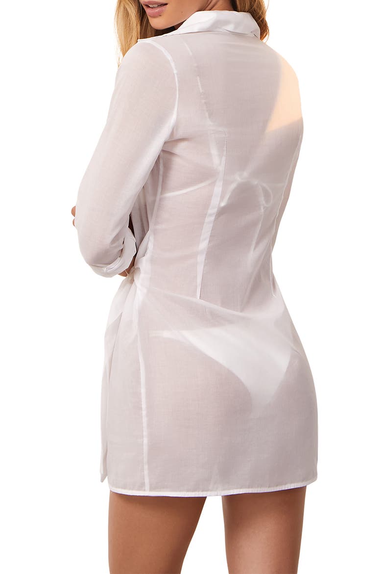 Solid Lia Short Cover-Up Dress, Alternate, color, OFF WHITE