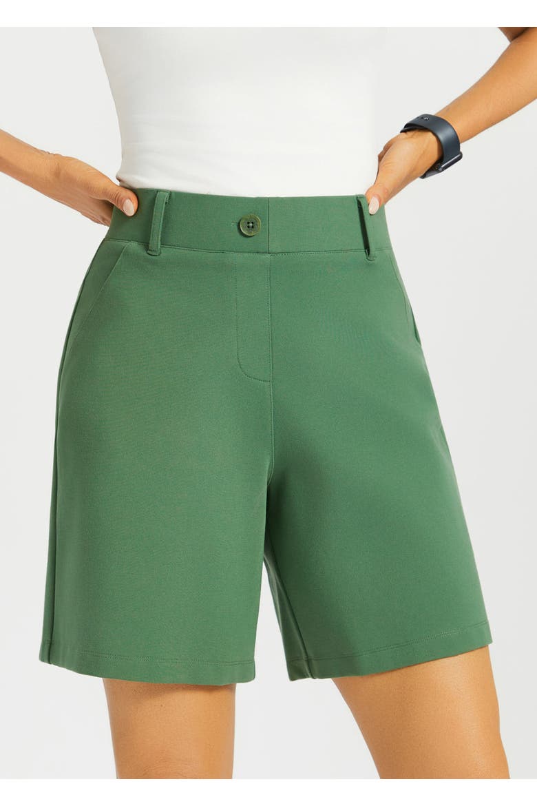 Classic Shorts Stretch Ponte, Main, color, Arcadia Green