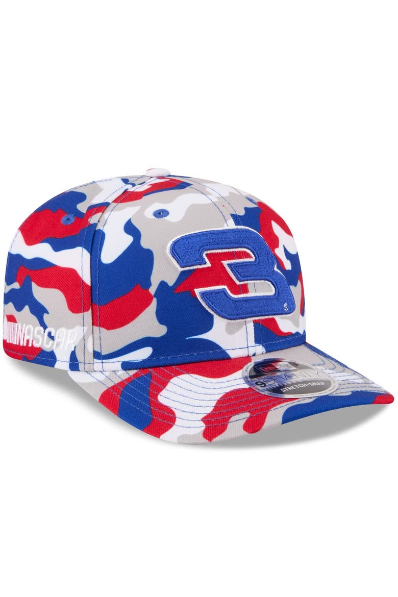 Men's New Era White Austin Dillon Patriotic Camo 9SEVENTY Stretch-Snap Hat, Main, color, White