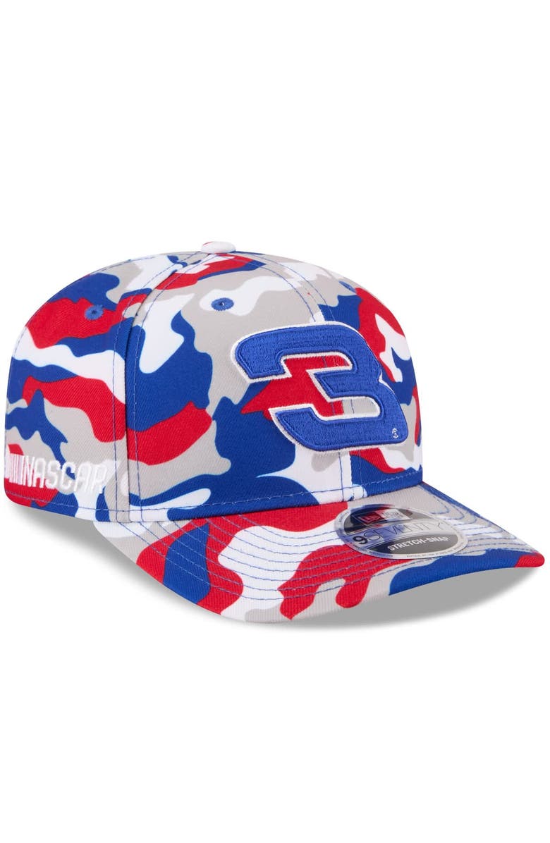 New Era Men's New Era White Austin Dillon Patriotic Camo 9SEVENTY Stretch-Snap Hat, Main, color, White