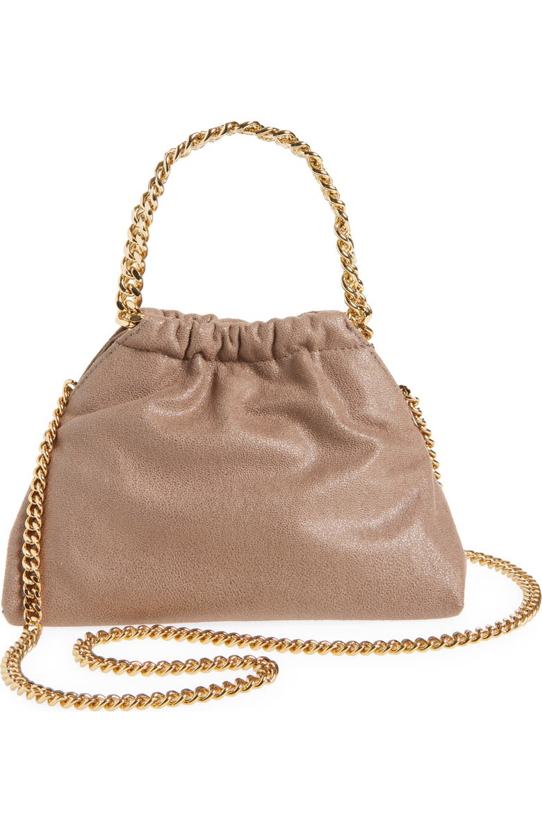 Stella McCartney Mini Falabella Metallic Faux Leather Drawstring Crossbody Bag, Alternate, color,