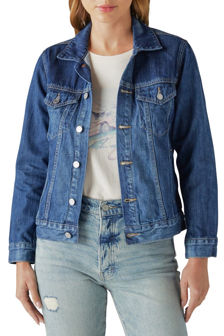 The Tomboy Denim Trucker Jacket, Main, color, PRESIDIO