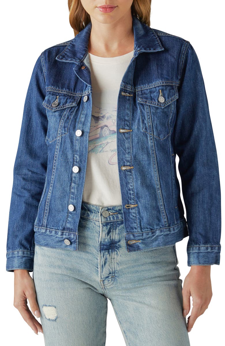 Lucky Brand The Tomboy Denim Trucker Jacket, Main, color,