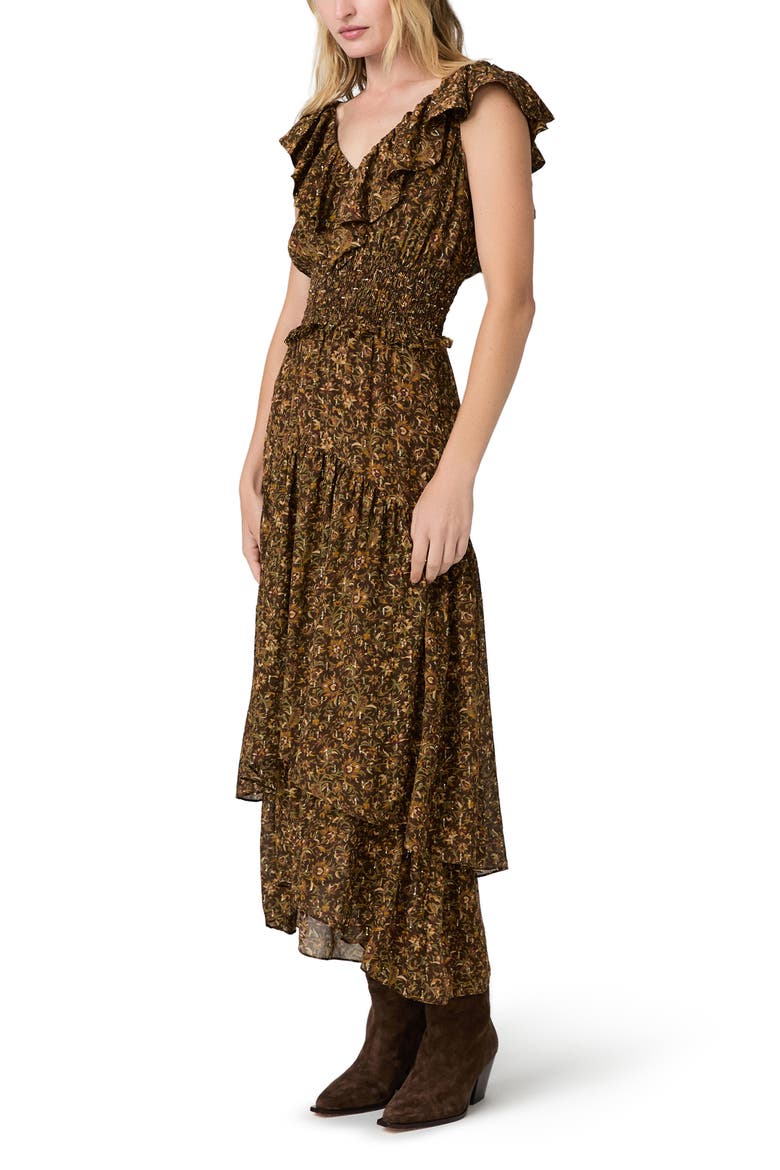Kiana Silk Blend Hi-Low Dress, Alternate, color, HICKORY MULTI