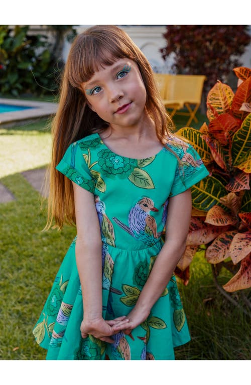 Shop Tea Collection Button Back Skirted Dress In Lilac Breasted Roller