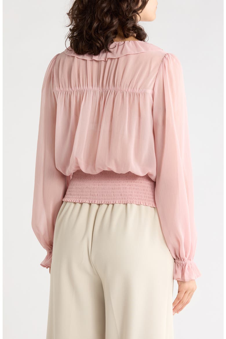 Ruffled V-Neck Top, Alternate, color, APRICOT