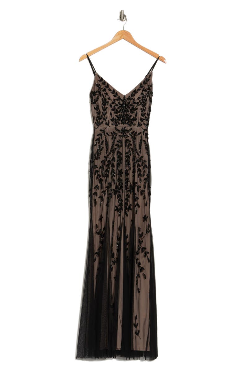 Beaded V-Neck Gown