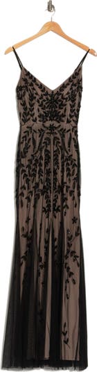 Beaded V-Neck Gown