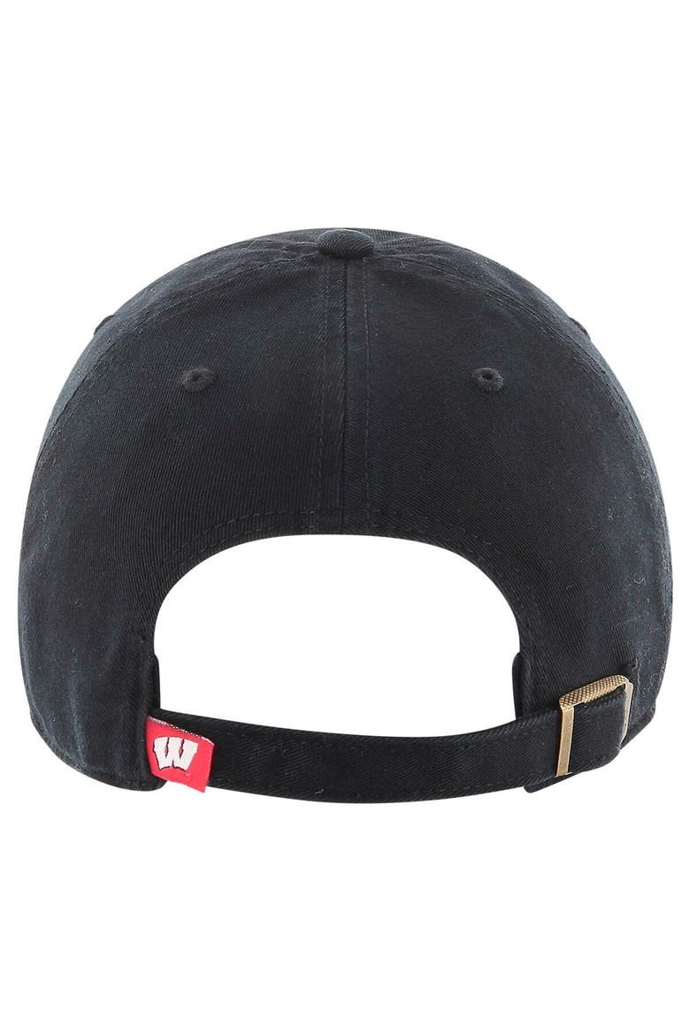 Men's '47 Black Wisconsin Badgers Clean Up Adjustable Hat, Alternate, color, Black