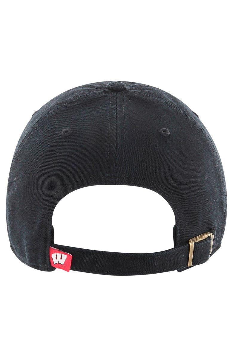 '47 Men's '47 Black Wisconsin Badgers Clean Up Adjustable Hat, Alternate, color, Black