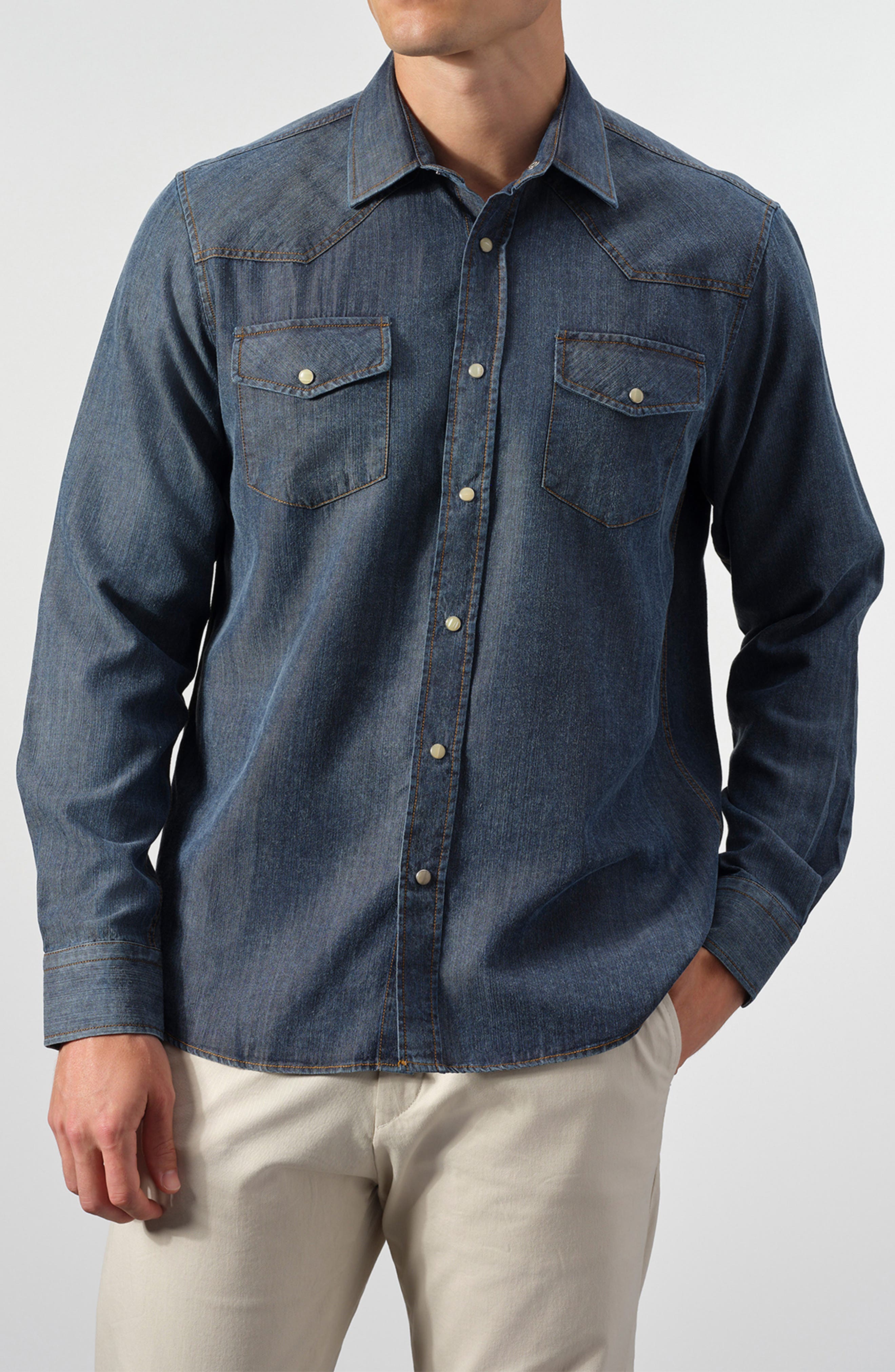 STUDIO GARNET LOS ANGELES Snap-Up Denim Western Shirt