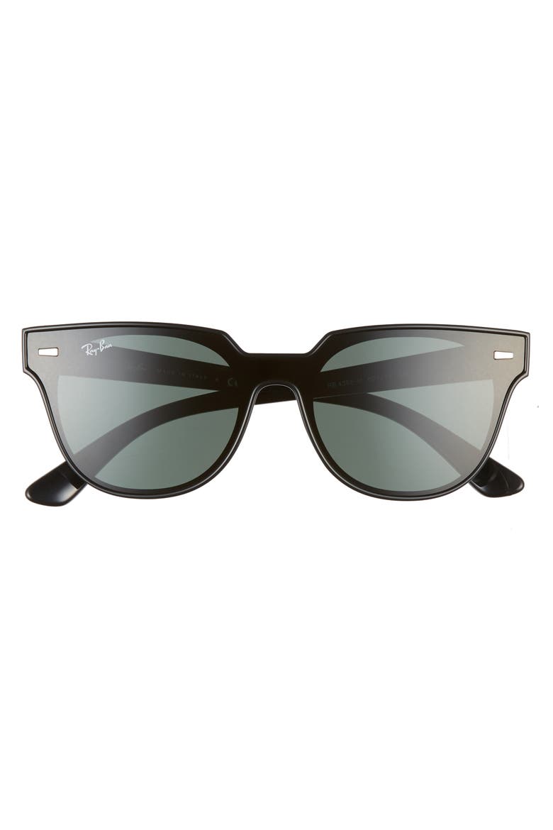51mm Square Sunglasses, Alternate, color, BLACK/ GREEN SOLID