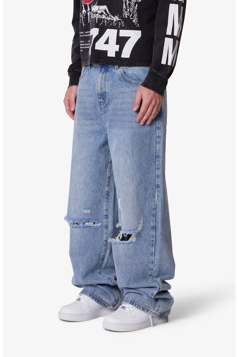 Blowout Baggy Ripped Wide Leg Jeans, Alternate, color, WASHED VINTAGE BLUE