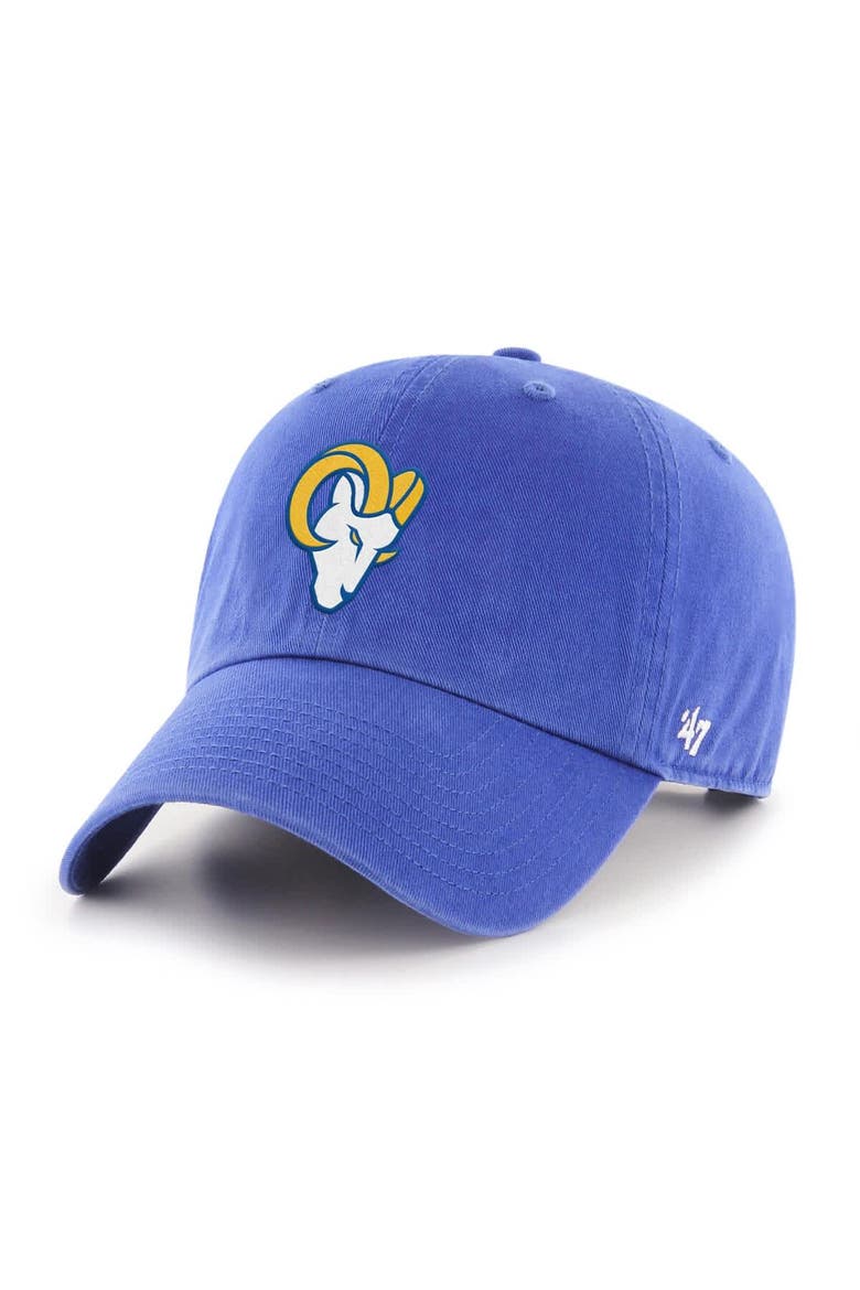 Men's '47 Royal Los Angeles Rams Secondary Logo Clean Up Adjustable Hat, Main, color, Royal