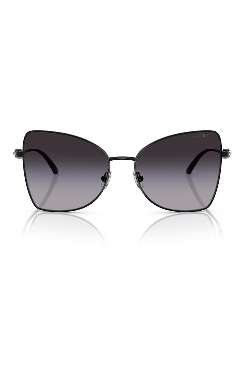 55mm Butterfly Sunglasses, Main, color, BLACK