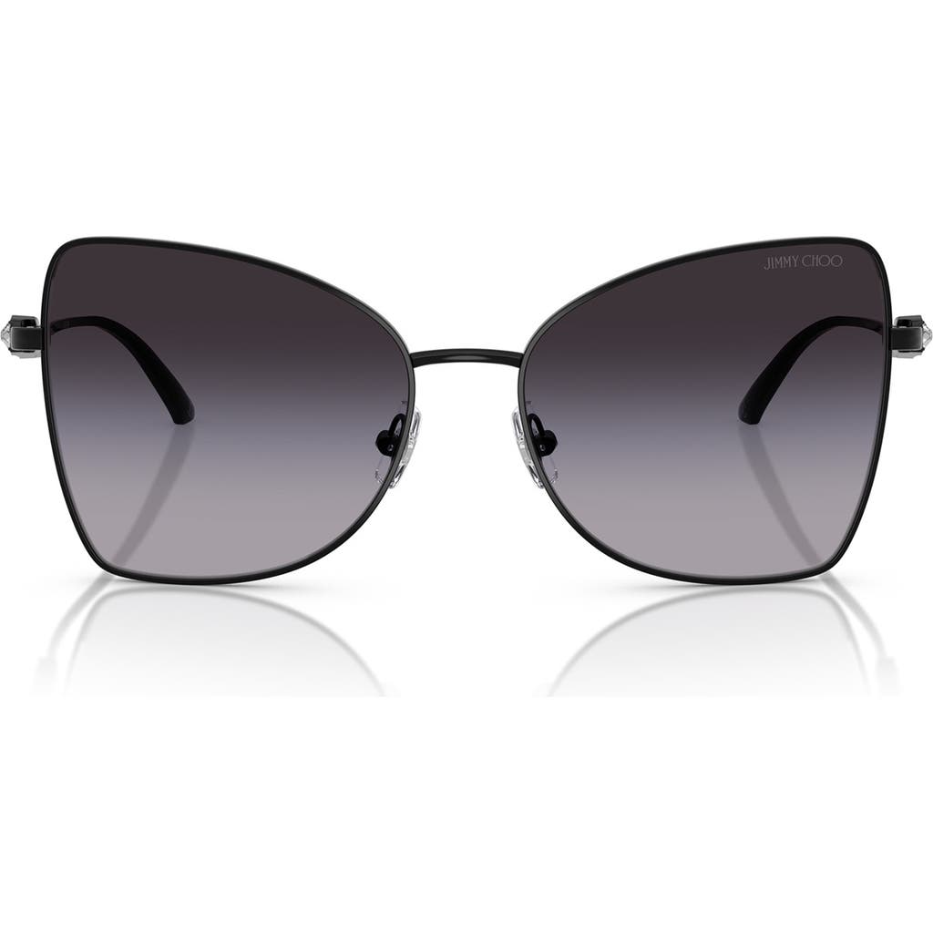 Jimmy Choo 55mm Butterfly Sunglasses In Black