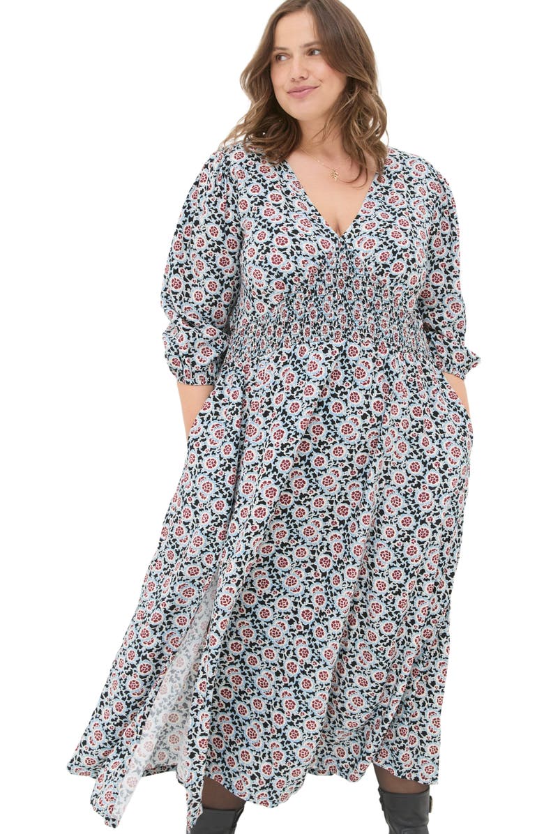 FatFace Women's Plus Size Rene Wild Floral Midi Dress, Main, color, 