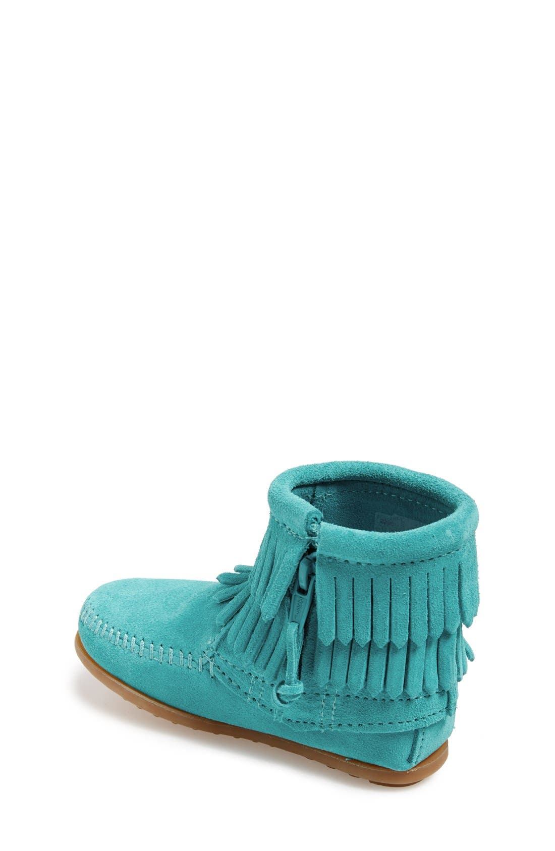 Minnetonka 'Double Fringe' Boot, Alternate, color, Turquoise