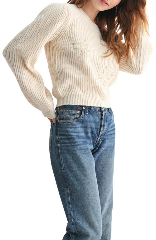 Lush Lace Bows Sweater In Neutral