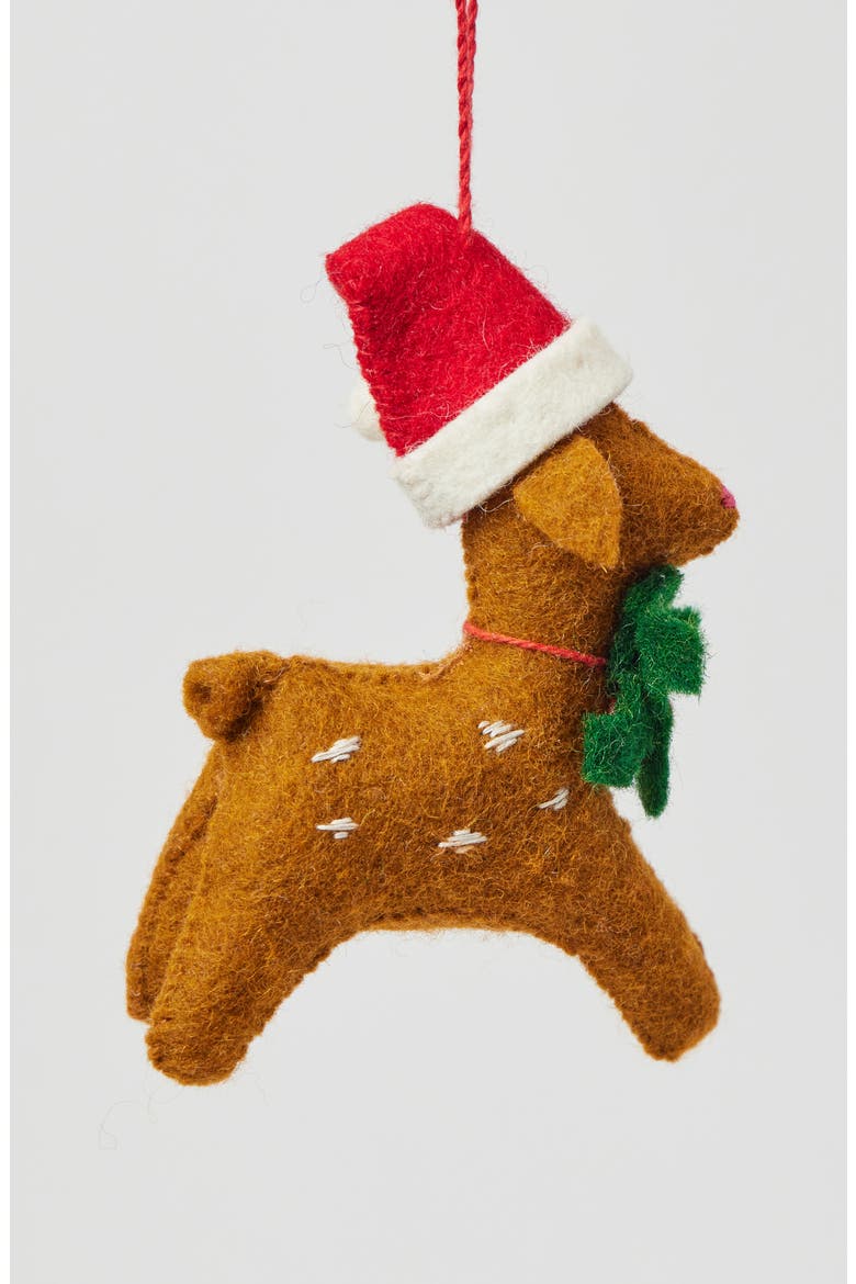 Santa Fawn Ornament, Alternate, color, BROWN