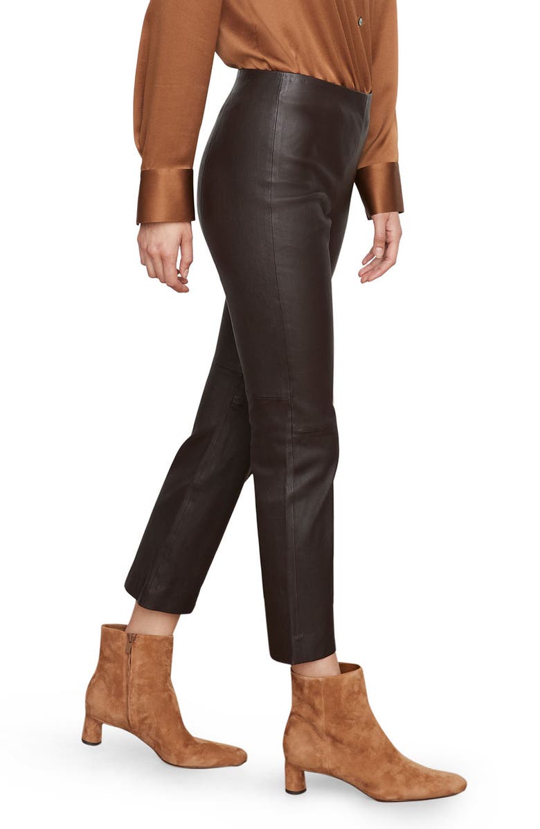 Vince Crop Flare Leg Leather Pants, Alternate, color, 