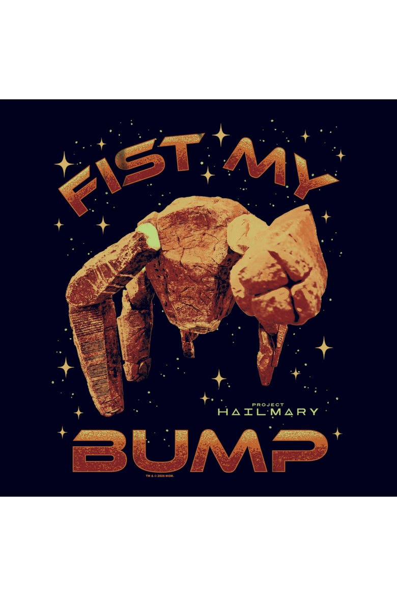 Mens Project Hail Mary Fist My Bump T Shirt, Alternate, color, Navy Blue
