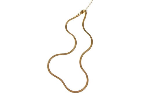 Dea Dia Slinky Gold Flat Herringbone Chain Necklace In Gold