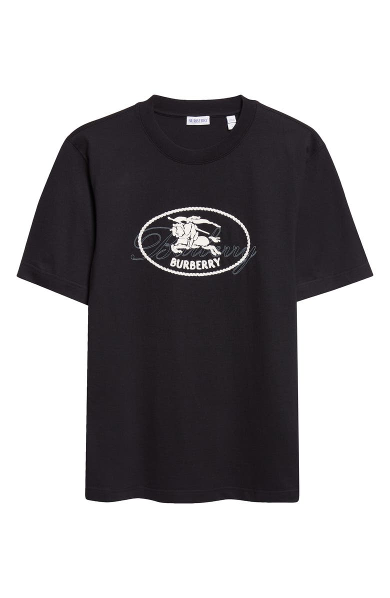 Burberry Ryan Embroidered EKD Script Graphic T-Shirt, Alternate, color, Black